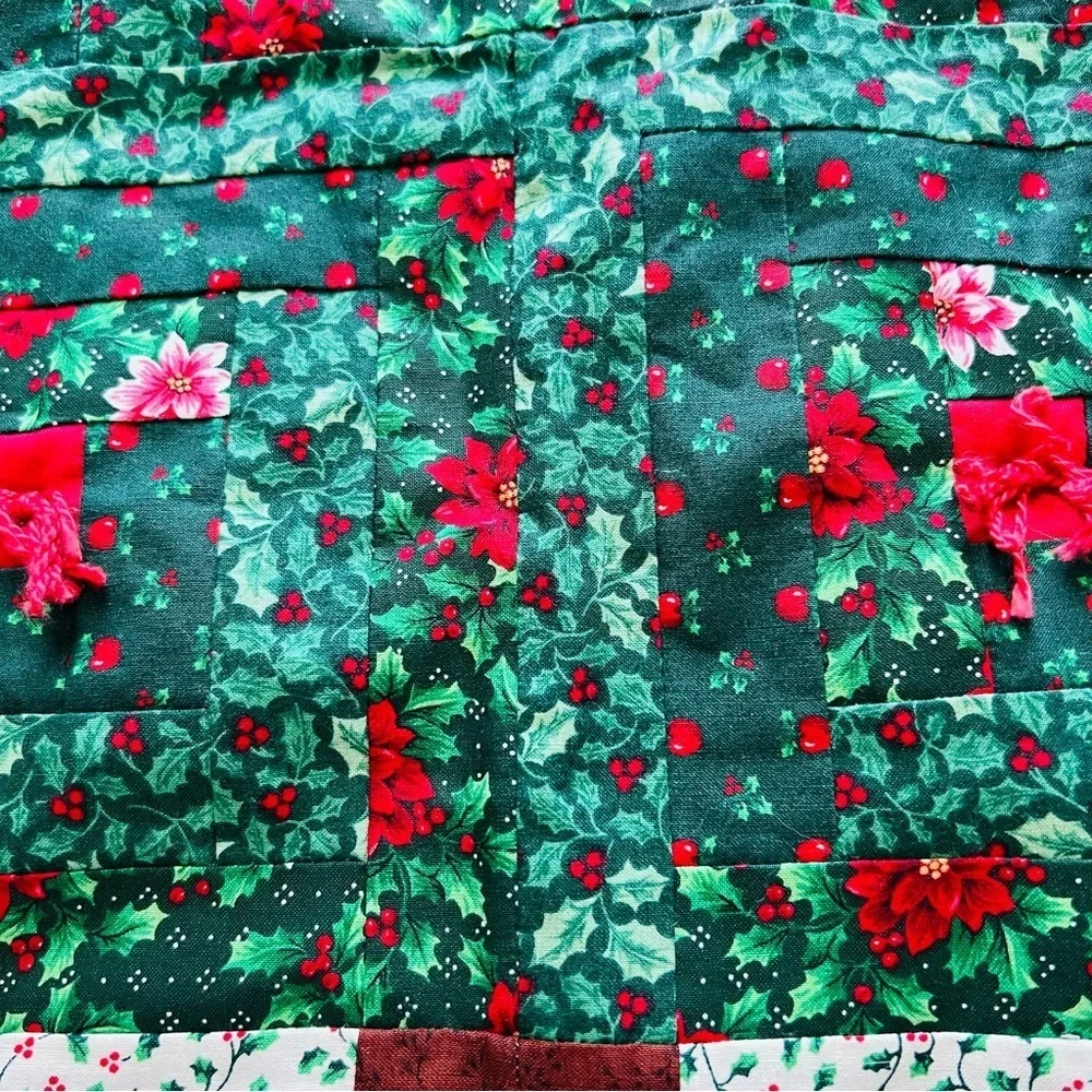 New Handmade Christmas-Themed Cotton Quilt with large, stylized Christmas tree.